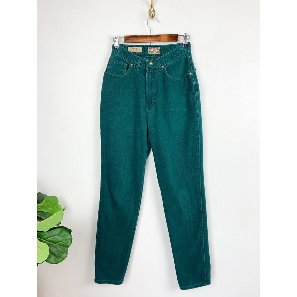 Vintage 90s EXP Green High Waisted Straight Leg Jean Sz 24